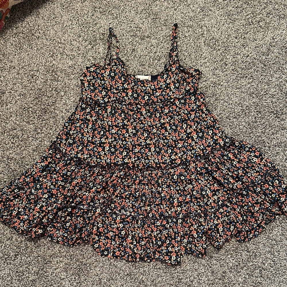 Altar'd State Floral Dress - Blue and Orange